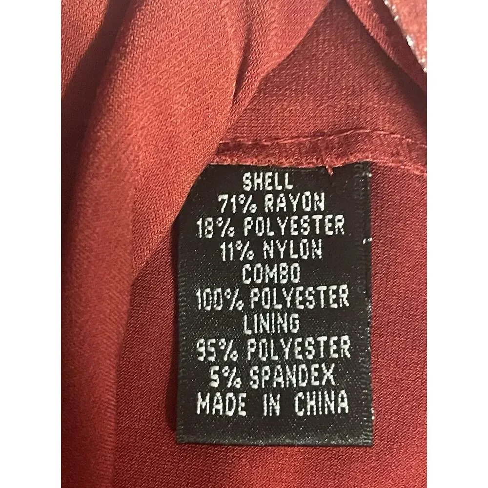 ADRIANNA PAPELL Women's 4 Shutter Pleated Tiered Dress‎ RED Cocktail Party
